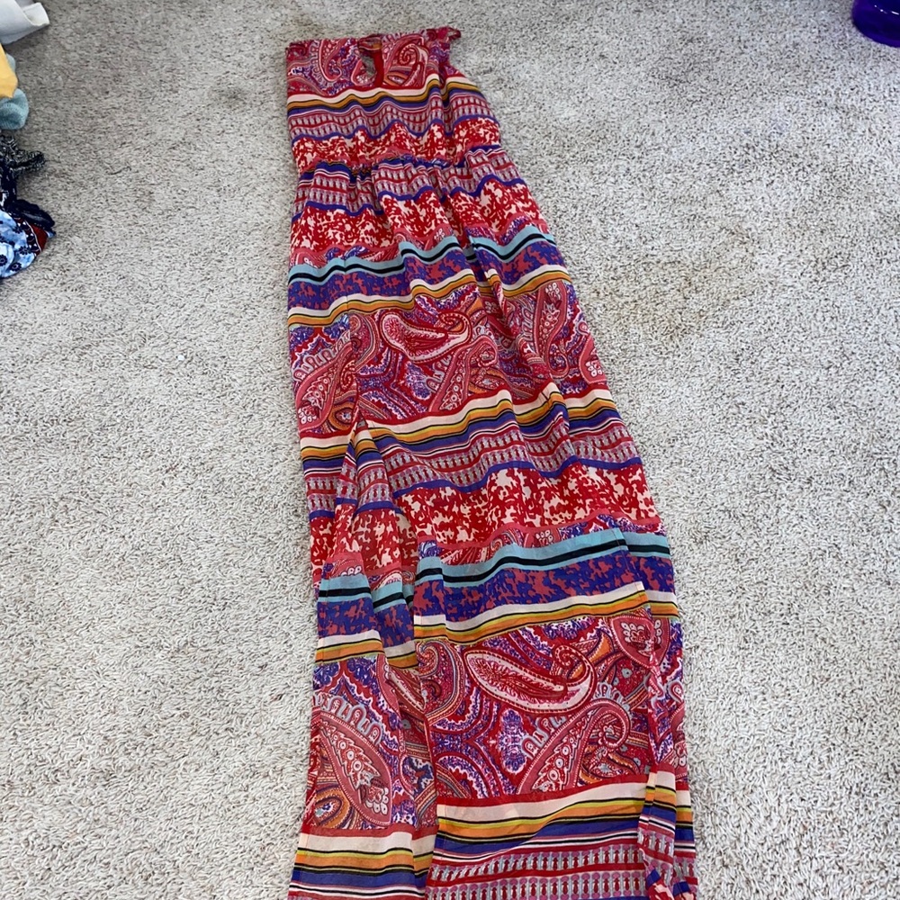Long pattern maxi dress